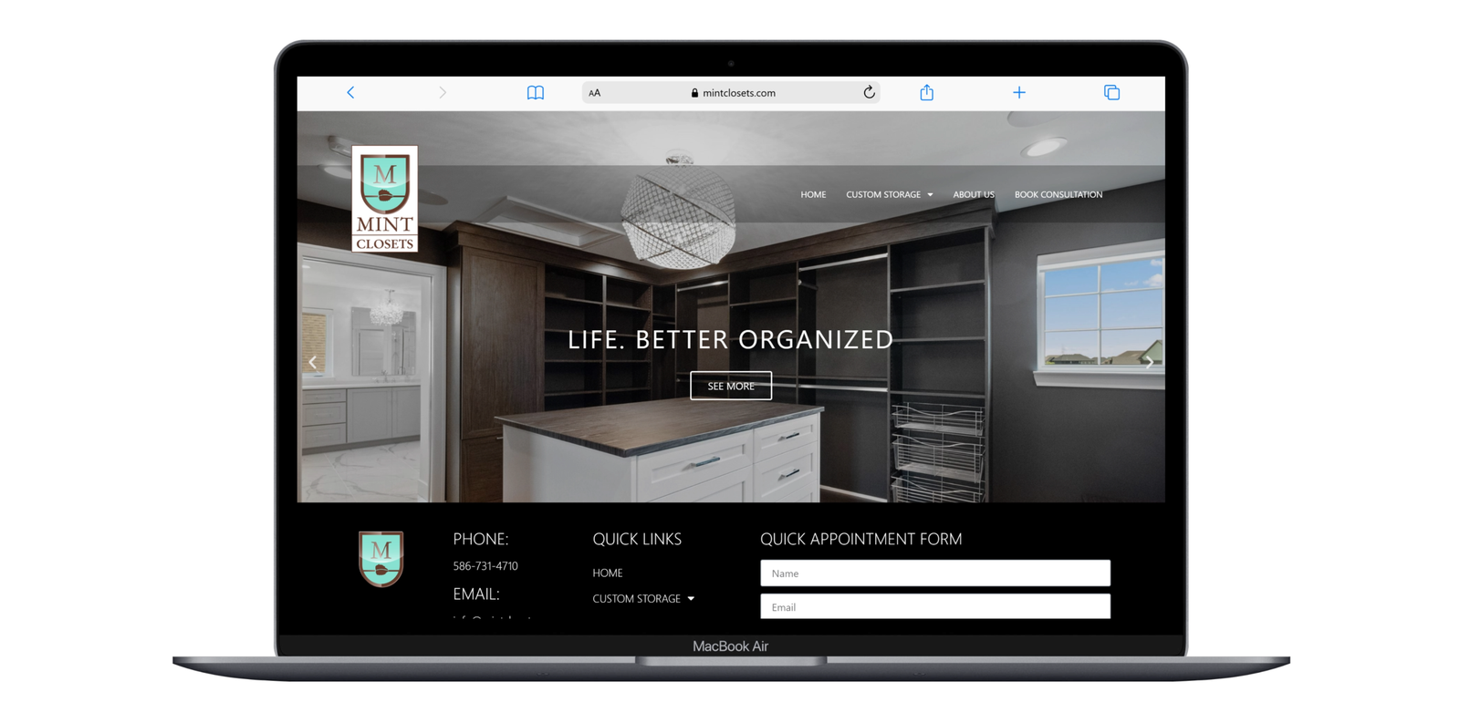 Original website design